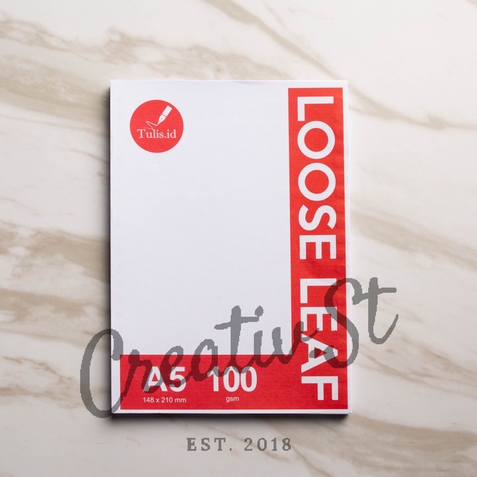 

[TULIS.ID] Basic White Paper Loose Leaf A5 100 Gsm Binder Paper Blank Ruled Dotted Grid