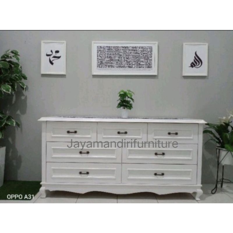 Bufet Duco laci 7 Lavender cat duco doff putih free ongkir jadetabek kota madya