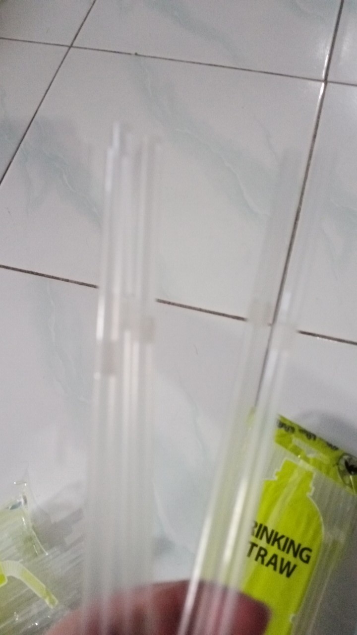 Sedotan Ulir Bening Transparan 6mm Pak 50pc