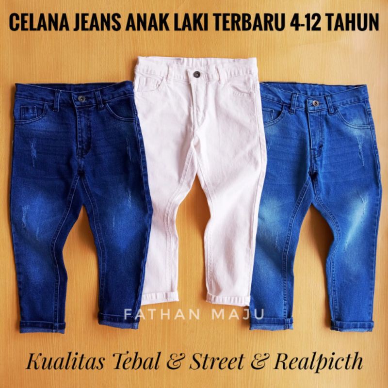 fathanmaju Celana Anak laki laki Jeans Anak laki laki 4-12 tahun