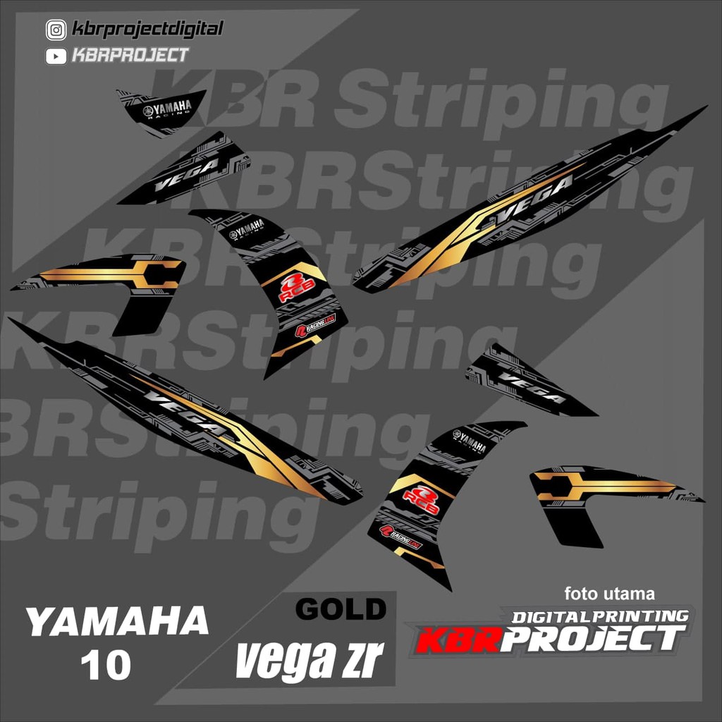 Cod Stiker Motor Vega Zr Sticker Variasi Striping List Motor Yamaha Vega Zr 10 Racing Terlaris Shopee Indonesia