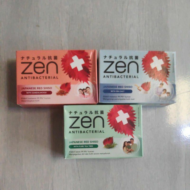 Zen Sabun Mandi Batang 1 PCS 70 g Antibacterial Body Soap Batangan Sea Salt Biru Sulphur Cream Putih Kuning Sandalwood Merah Pink Japanese Red Shiso