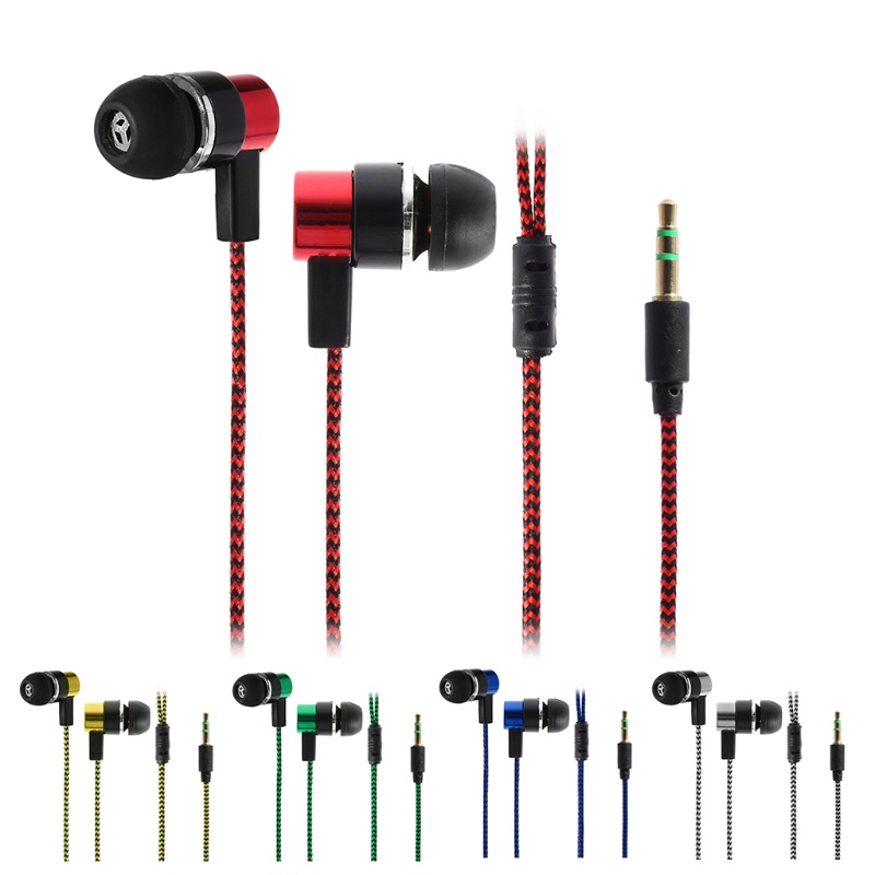 Gro Earphone in Ear Stereo Bass Dengan Kabel Lembut + Fitur Noise Canceling