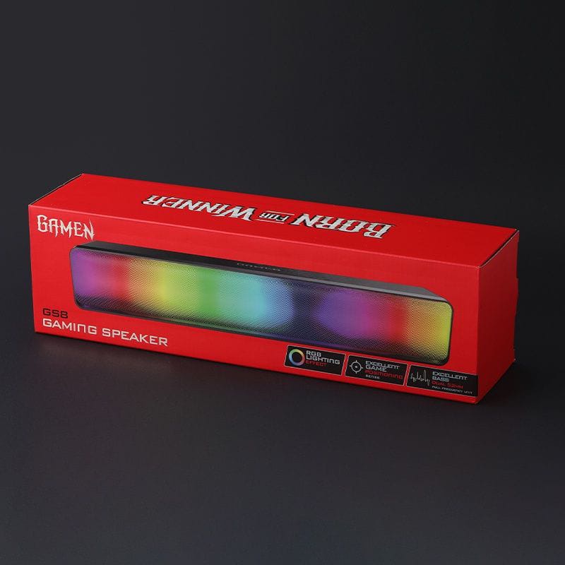 C_    GAMEN Multimedia Speaker Gaming / Sound Audio / Sound Bar GS8 RGB Rhythm Light For Hanphone / Computer / PC / Laptop / Super Bass