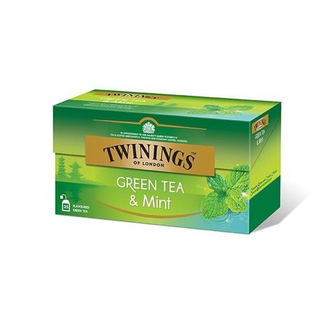 

TWININGS GREEN TEA & MINT 25 BAGS / TEH HIJAU MINT / TEH IMPORT