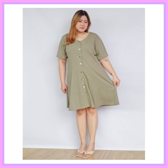 Dress Jumbo 729 Lenti Bigsize Ld 142-160 Wanita Big Size Besar Murah Hanbai - Aimi Dress Jumbo