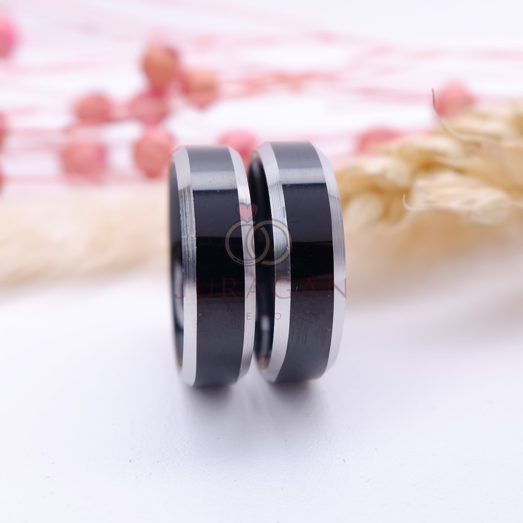 [UKIR NAMA + BOX HATI] Cincin Couple BUCIN Titanium M52 BONUS Gelang Couple