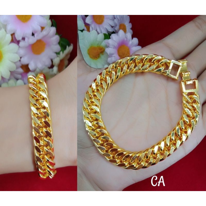 Gelang emas muda kadar 35% gelang rantai perhiasan wanita dewasa emas muda kadar rendah