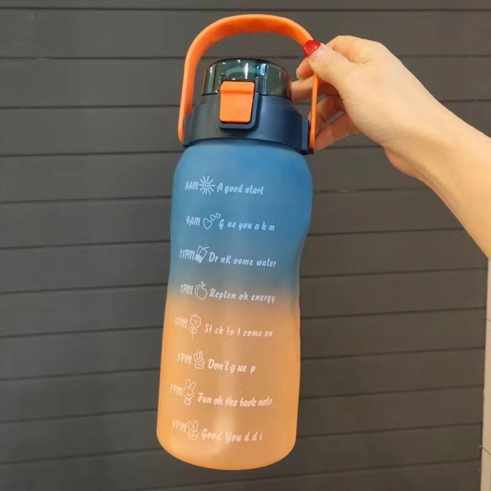 R-FLOWER Water Bottle Gym Botol Olahraga Motivasi Extra Besar