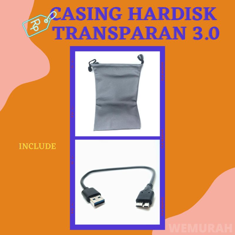 Casing Hardisk Laptop Transparan 3.0 - Casing ssd