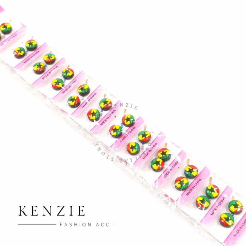 Anting magnet isi 12pcs pasang motif timbul grosir