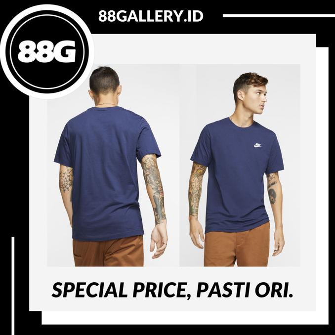 MURAH Nike Club Tee Navy / Kaos Nike Navy 100% Original