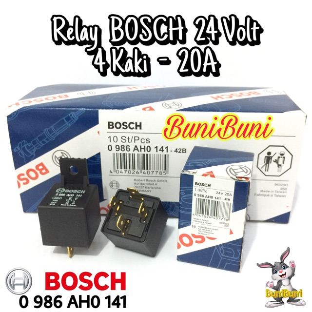 Relay BOSCH 24V 4 Kaki / Relai Rilei Bosch 24 Volt 4 Pin Kaki 100% Asli Untuk Mobil