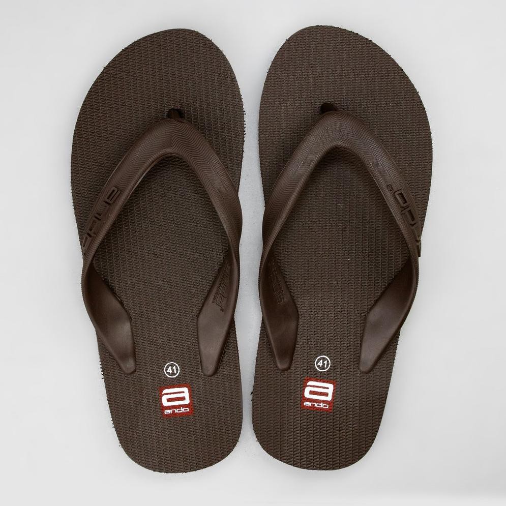 Ando Hawaii Sandal Jepit Pria 10 Warna Sendal Ando Original-COKELAT