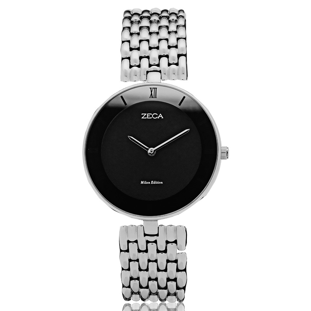 Zeca jam tangan wanita stainless steel analog original anti air 1002LA silver Black preeloved