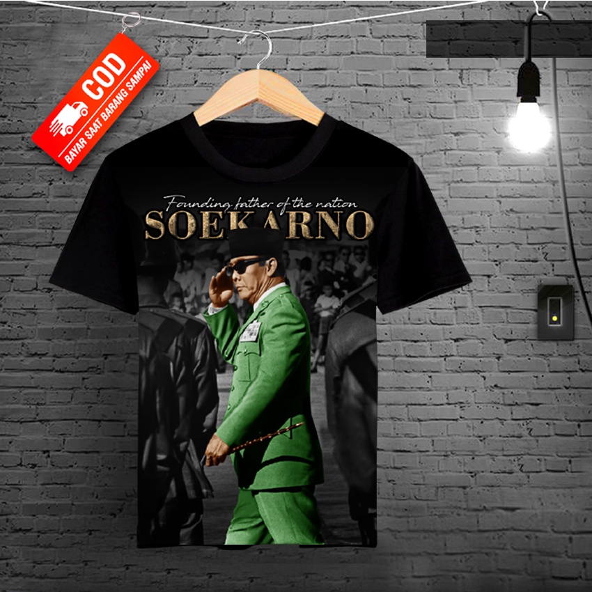 kaos sukarno oblong pria dewasa