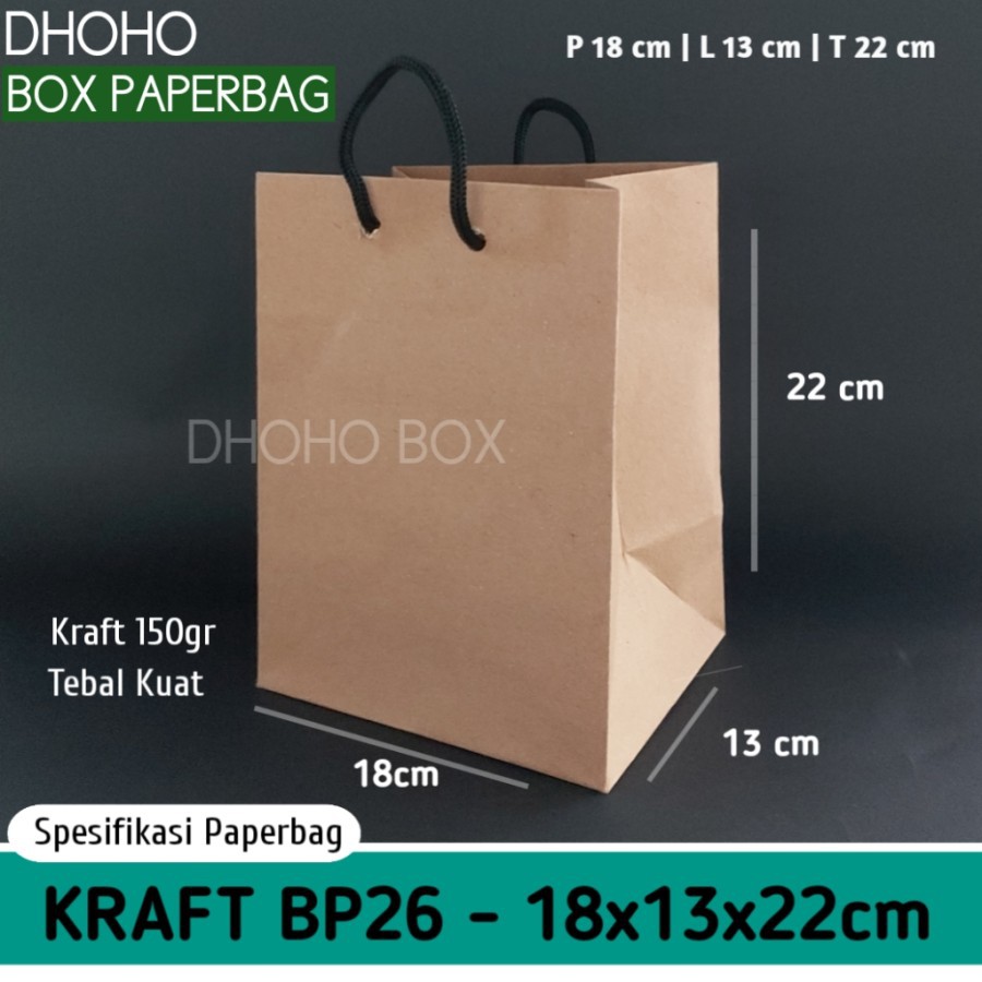 

ISI 12 BIJI paper bag murah 18x13x22 bp26 | kantong tas kertas | paperbag polos