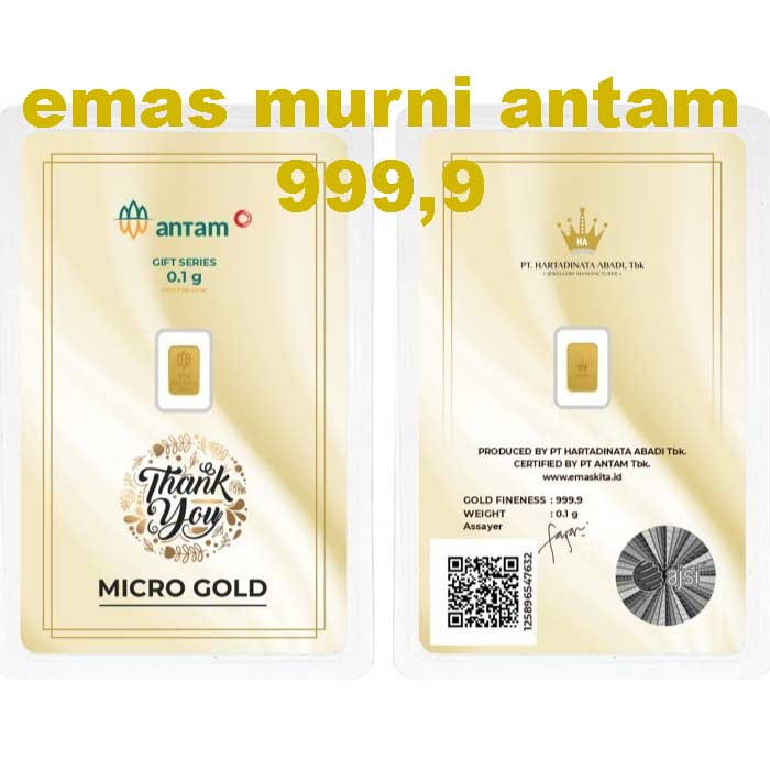 Emas Logam Mulia Antam 0.1Gram Asli