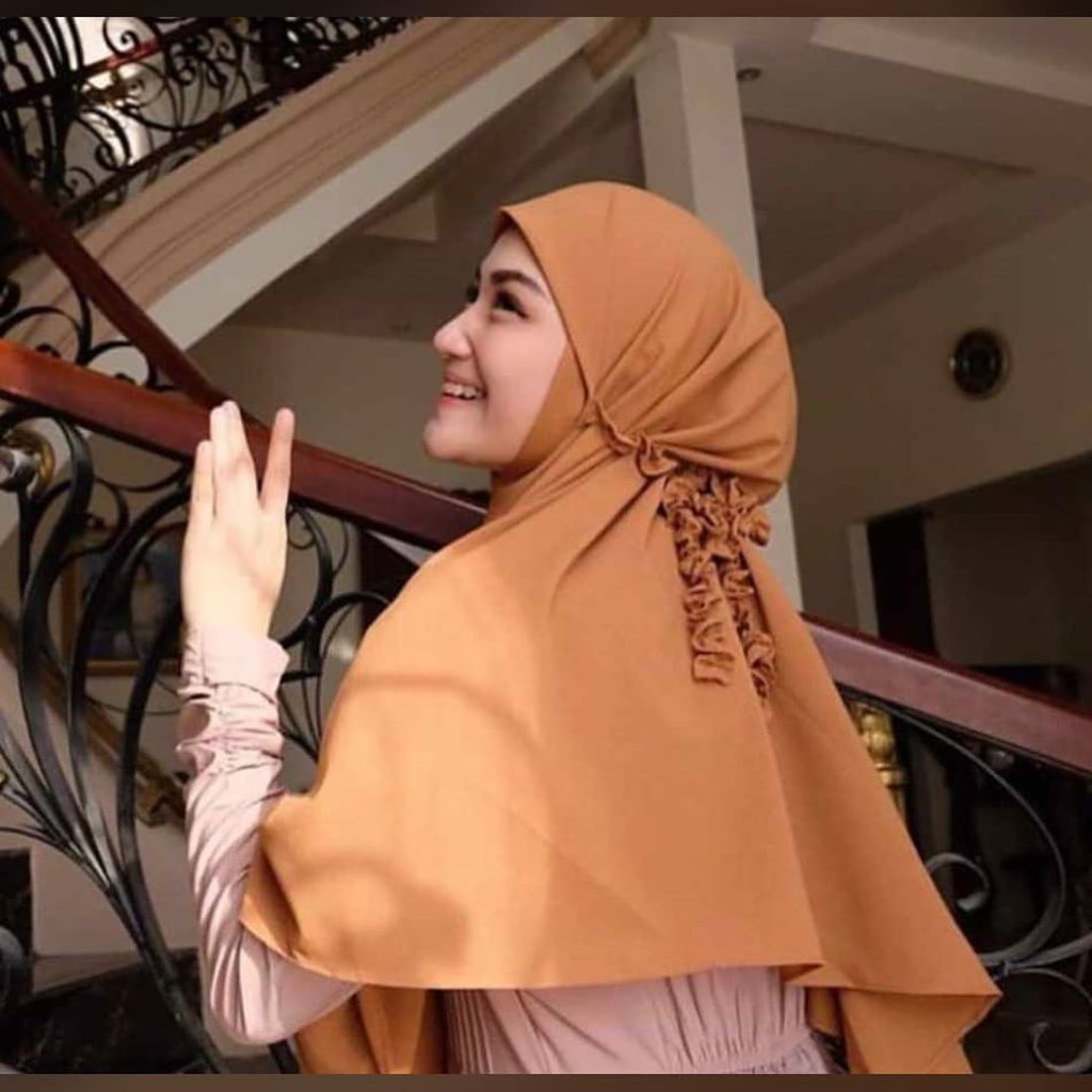 AV - JILBAB INSTAN TALI KRIWIL / BERGO MARYAM NON PED DAIMOND CREPE TERMURAH