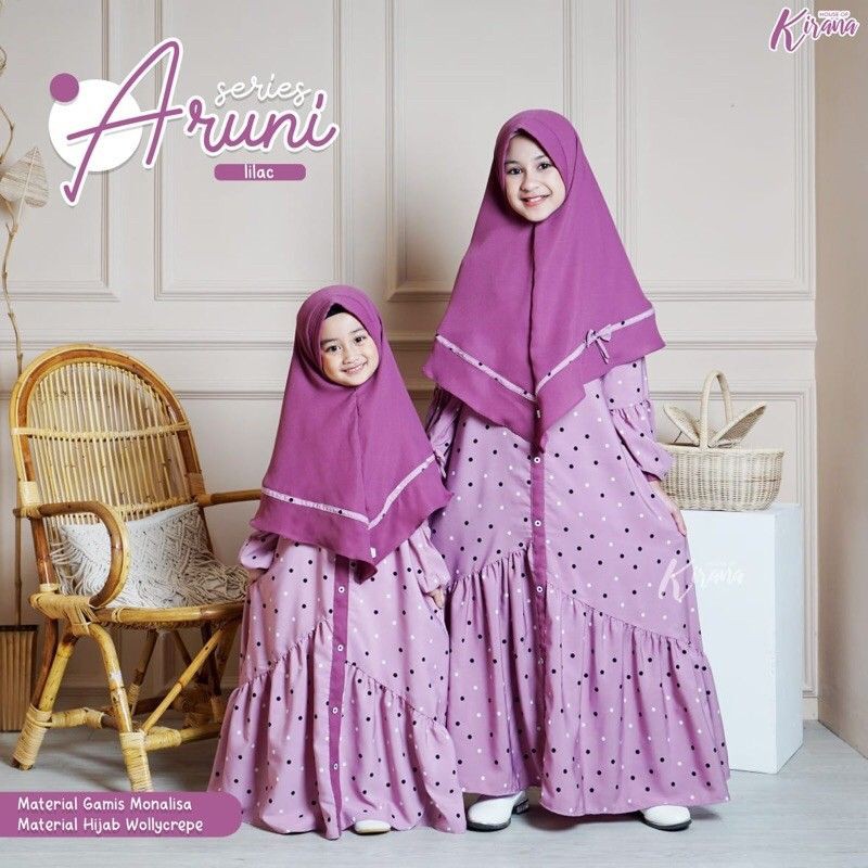 Gamis Anak Aruni Series (free Jilbab) usia Baby-Tanggung Gamis SYARI Usia 2-14 Th by House of Kirana
