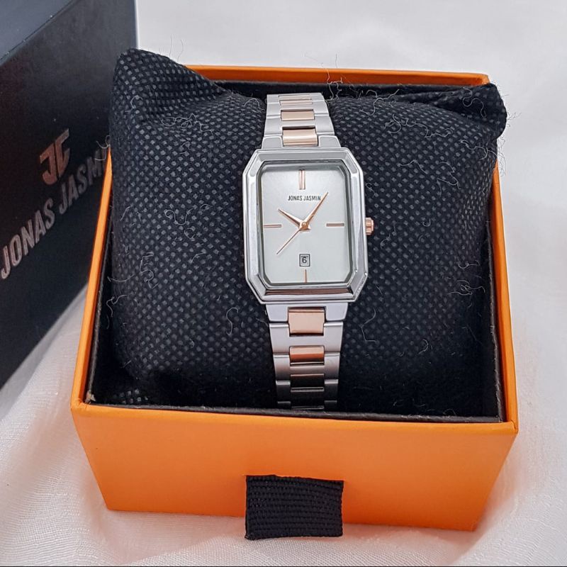 Jam Tangan Wanita Fashion Analog Jonas Jasmin JJ 2202 Rantai Original Tanggal Aktif