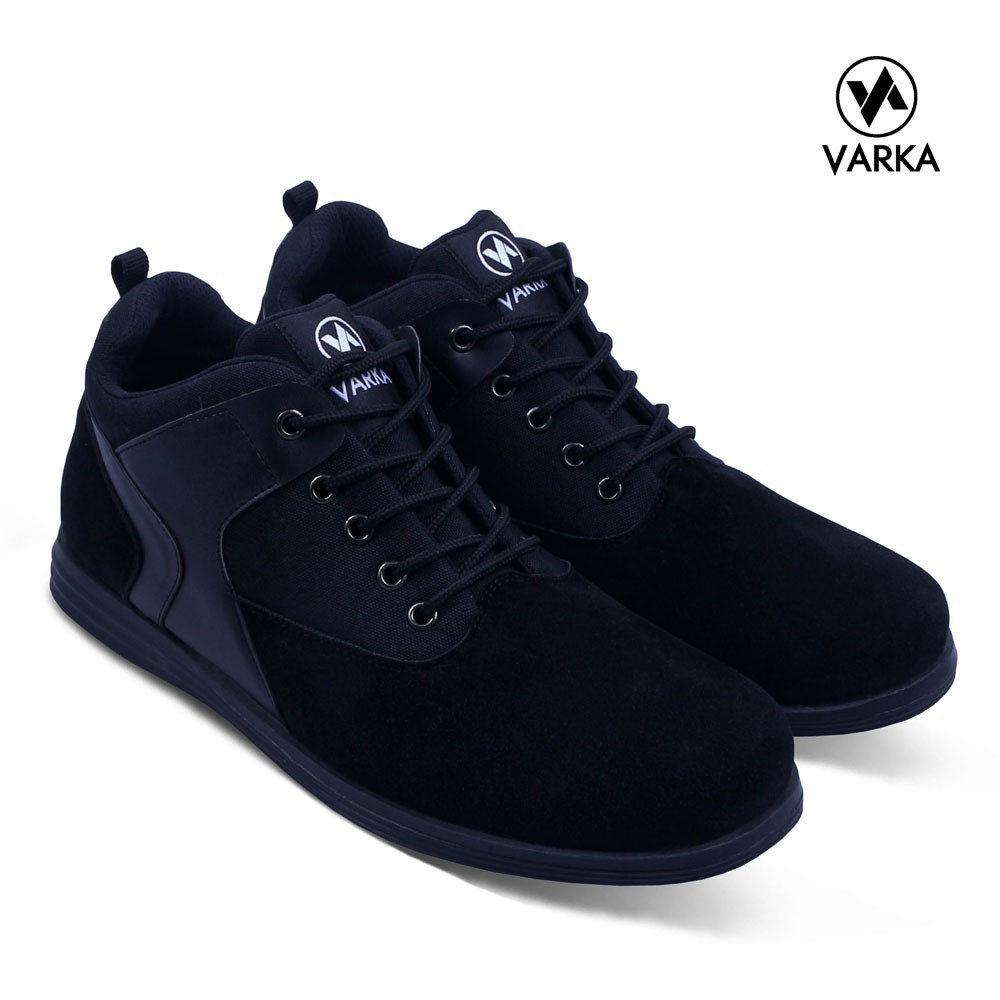 Sepatu Kasual Pria V 130 Sepatu Semi Formal Boot Terbaru Brand Varka Murah Berkualitas Warna Hitam