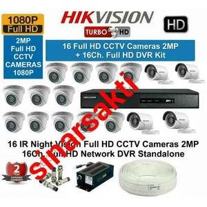 PROMO PAKET CCTV HIKVISION 12 CAMERA FULL HD 2MP ( KOMPLIT ) ORIGINAL