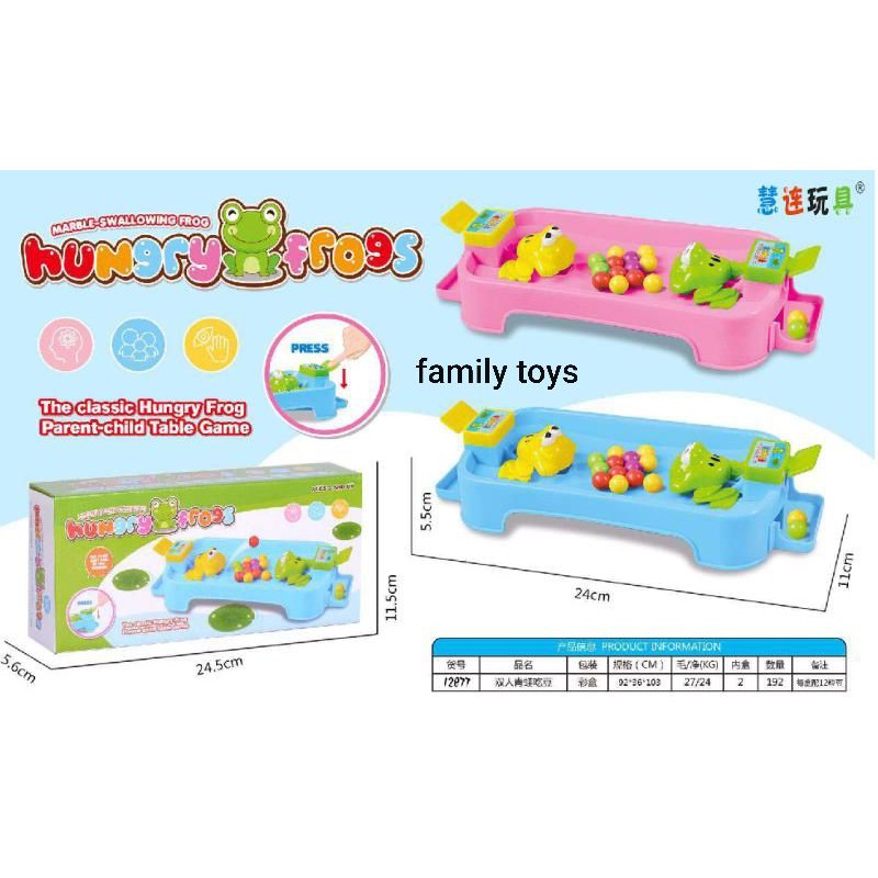 family games Mainan edukasi Hungry frogs 2 players kodok makan bola 2 pemain