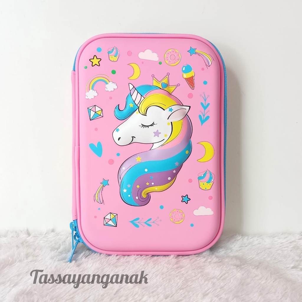 Kotak Pensil 3D unicorn anak perempuan tempat pensil unicorn kado anak import berkualitas