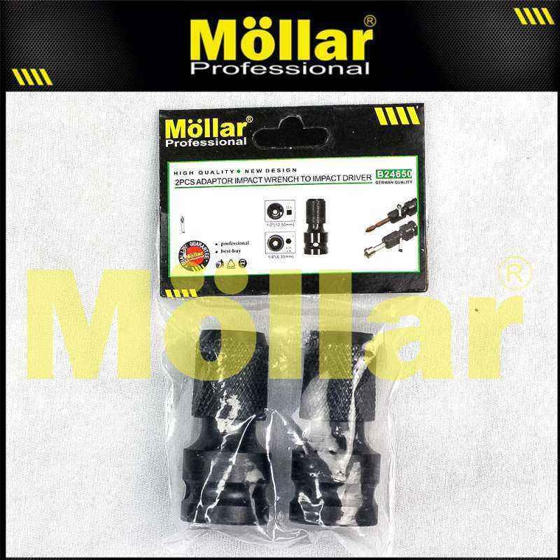 MOLLAR ADAPTOR IMPACT WRENCH TO SCREW DRIVER 2 pcs 1/2 x 1/4