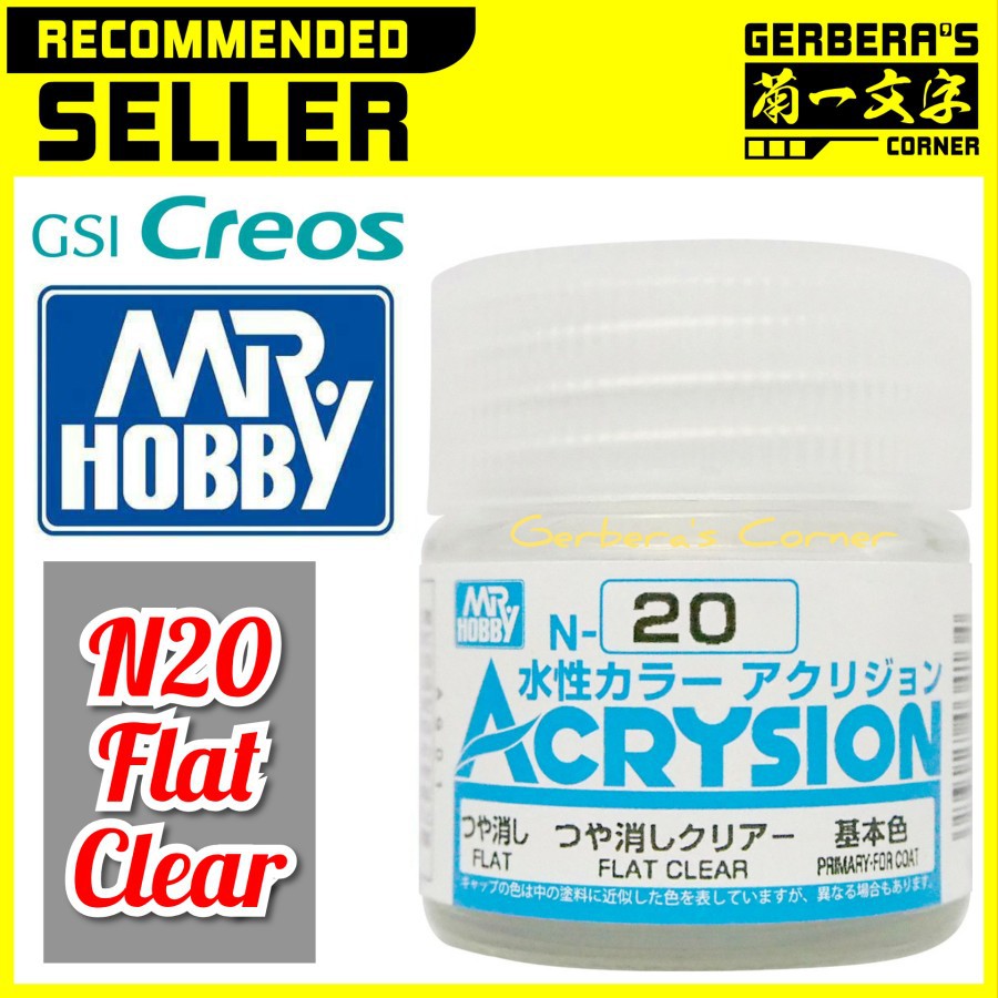 

N20 Flat Clear Acrysion Water Based Acrylic Paint Mr Hobby Original