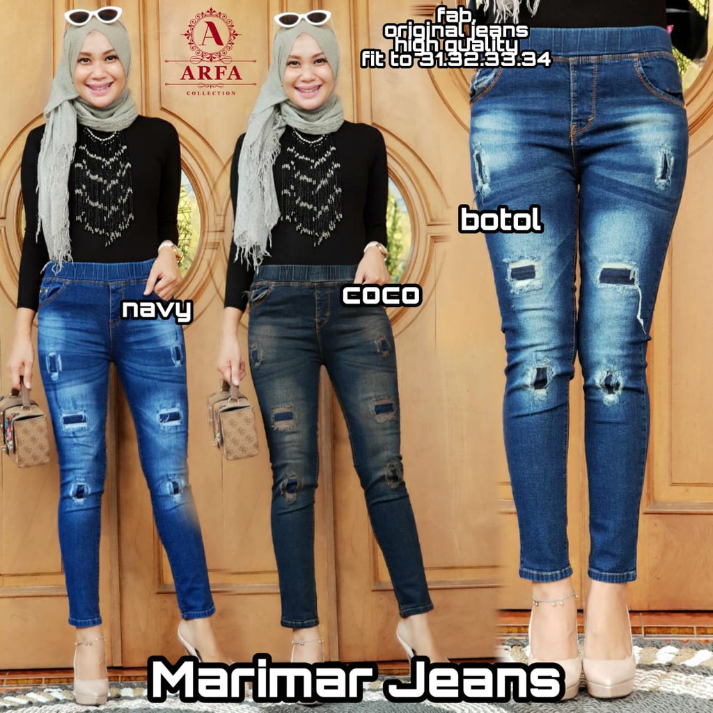 MARIMAR JEANS VARIASI SOBEK TIDAK TEMBUS MELAR