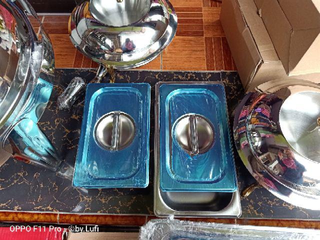 Roll Top Chafer Chafing Dish 6l 6 Liter Stainless Steel Bulat Murah