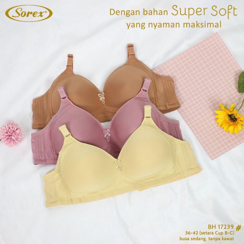 Bh Bra Sorex 17239(Cup C)Super Soft | Bra Busa Tipis Tanpa Kawat