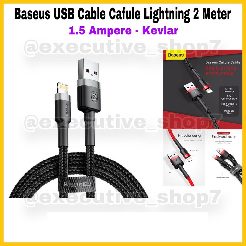 Baseus USB Cable Cafule Lightning 1.5 Ampere - Kevlar - 2 Meter