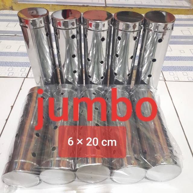 Ukuran jumbo cetakan lontong stainless 6×20 cm isi 10 pcs besar