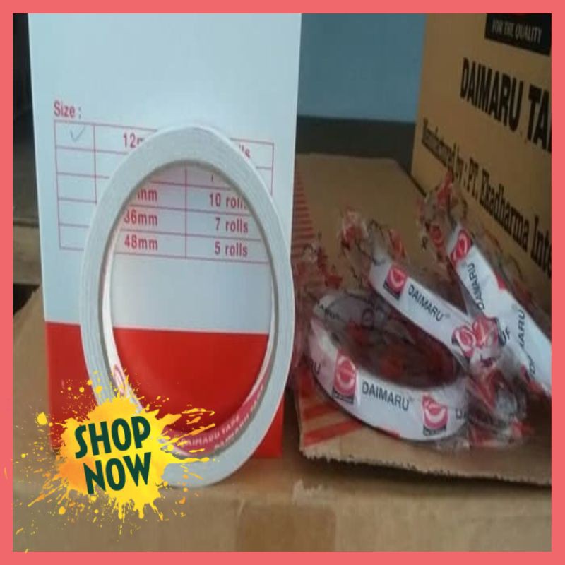 

SALE DOUBLE TAPE PUTIH DAIMARU 12 YARD 12 MM