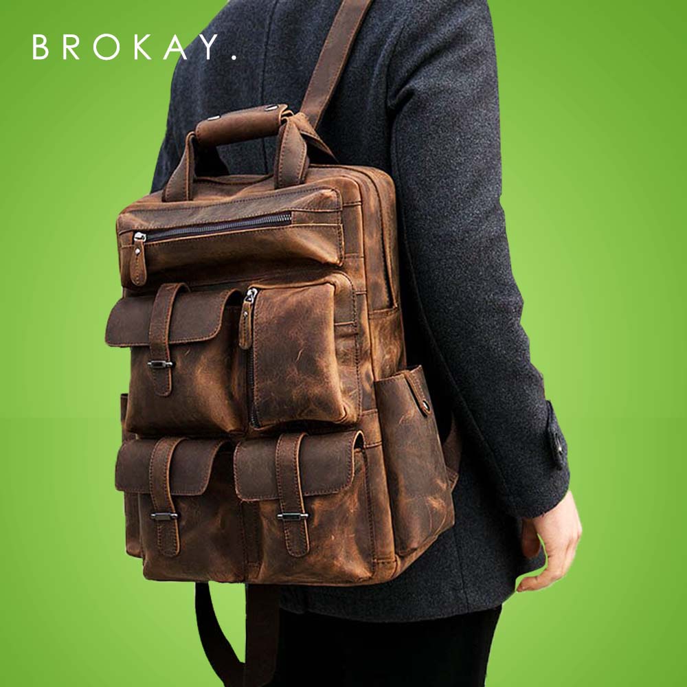 Tas Pria Tas Punggung -  Ransel Kulit - Tas Kulit Asli - Ransel Pria