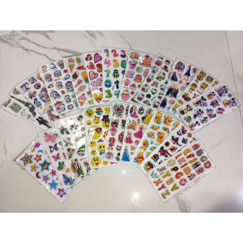 

STIKER TIMBUL BUSA PLASTIK 2D CAMPUR 1 IKAT ISI 20 PCS