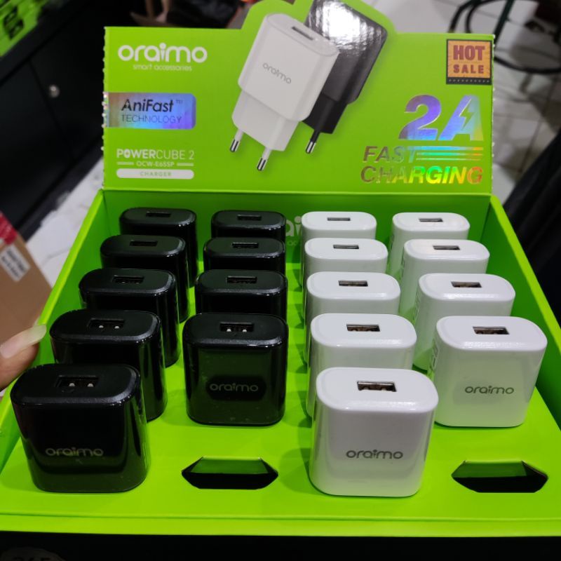 PER PCS ORIGINAL BATOK CHARGER ORAIMO OCW E65SP OCW-E65SP (PER BOX ISI 20 PCS) 2A ORIGINAL SUPORT FAST CHARGING