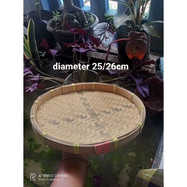 tampah bambu 25cm/Tempeh/tambir/nyiru/nampan bambu/tampah murah/piring lalapan/tampah mini/tampah ke