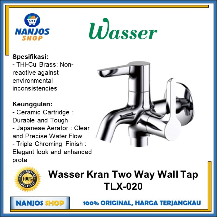 Wasser Keran / Kran Tembok Cabang / Double Tap Faucet Tlx 020 / Tlx020