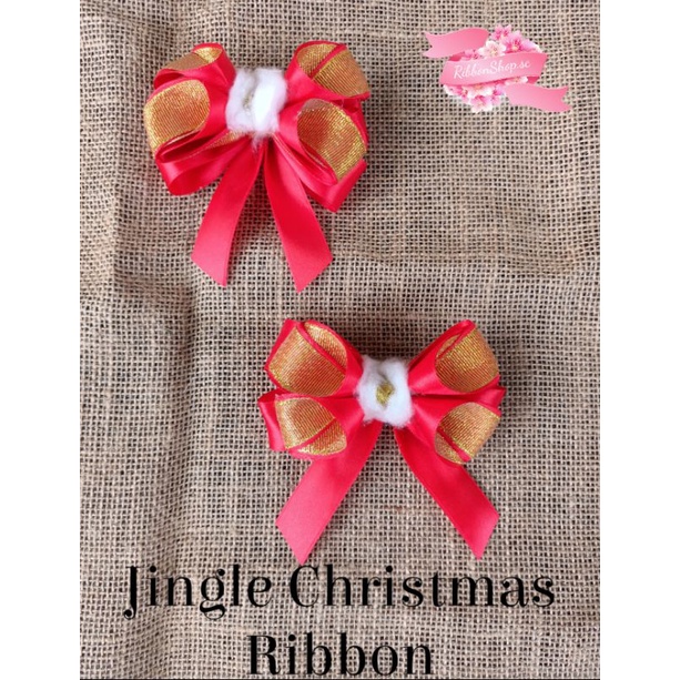 

Jingle Christmas Ribbon. Pita hampers / pita jadi / pita unik / pita kado / pita rambut / pita natal