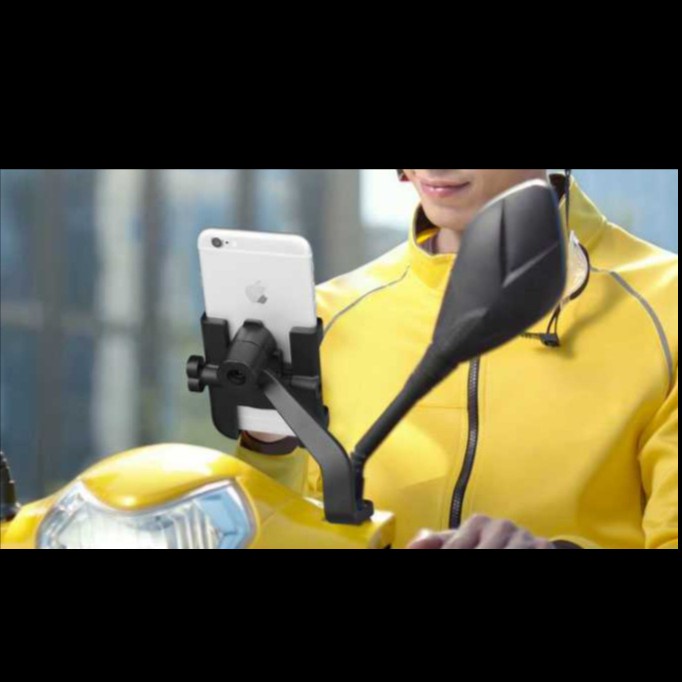 Holder Hp Motor SPION phone holder STANG BAR Besi Alumunium