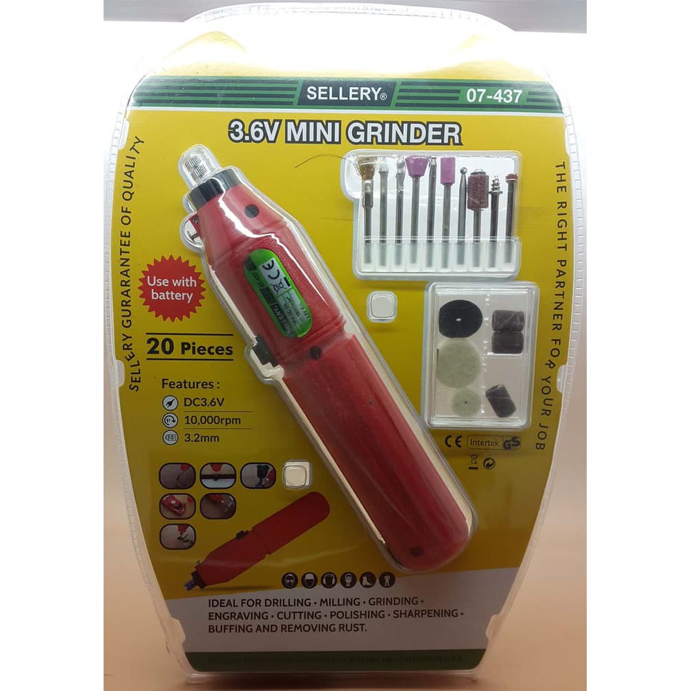 Rechargeable 3.6V 20 Pcs SELLERY Mini Drill Bor Grinder GERINDA