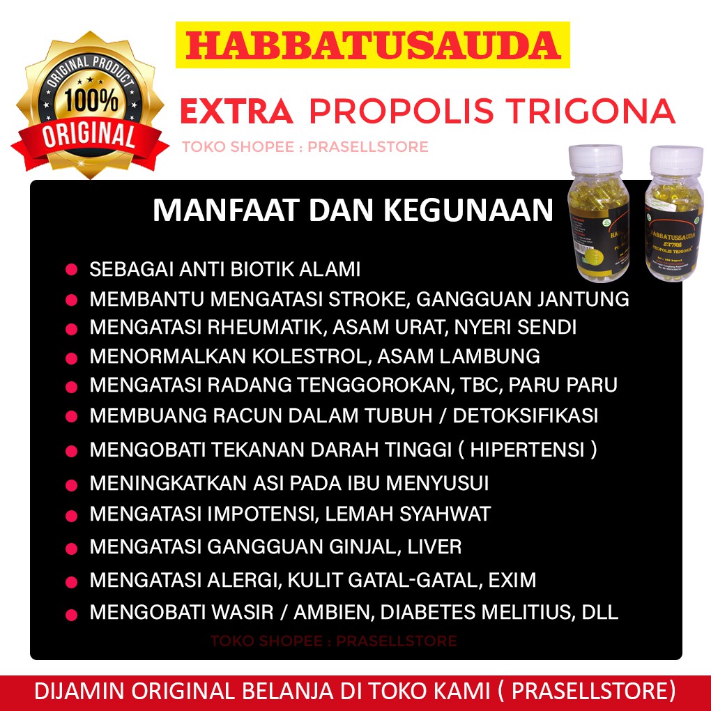 Habbatussauda Extra Propolis Trigona UMS Isi 100 Kapsul | UMS Original