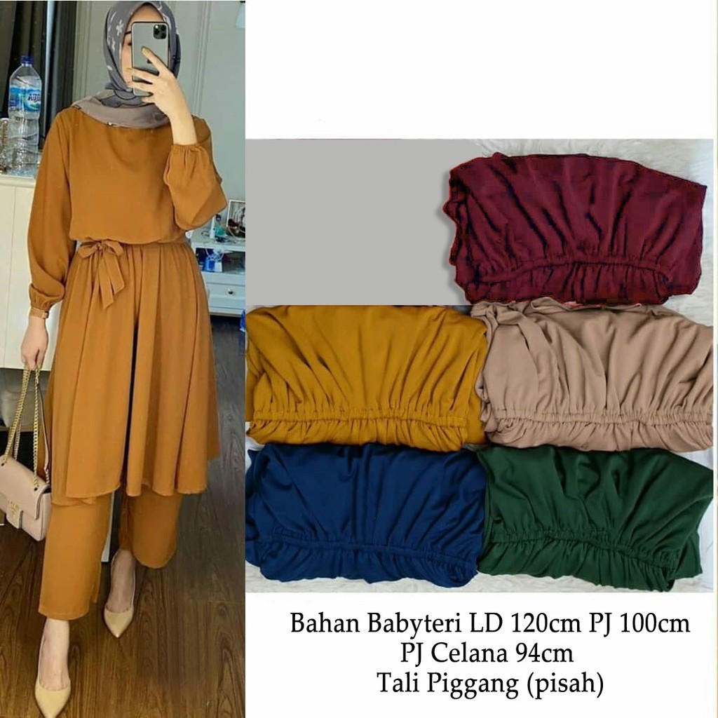 SET SQUILLA JUMBO / SETELAN TUNIK WANITA SIZE XXL LD120