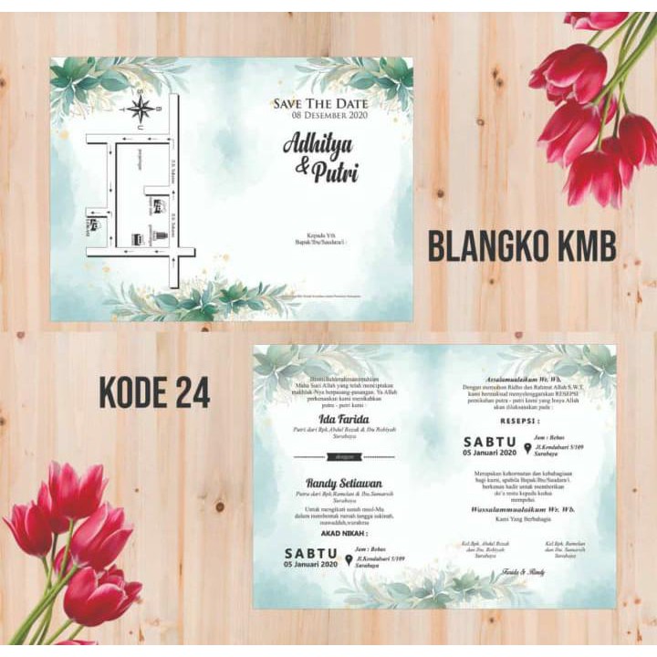 

Undangan Pernikahan Vintage Kertas BC 210 Tebal Dapat Plastik dan Label KMB 24