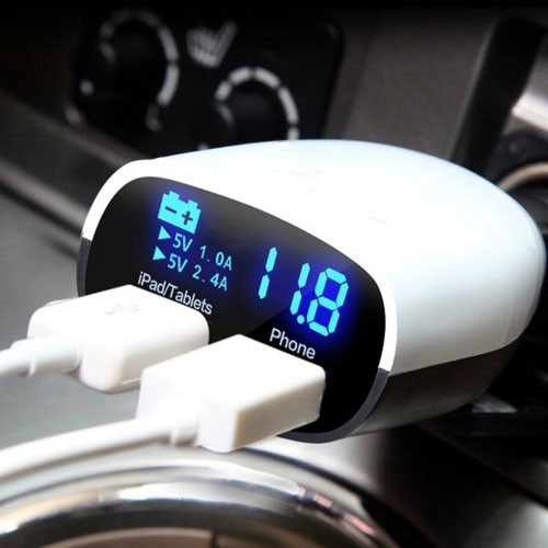 Taffware Smart Car Charger Dual USB with LCD