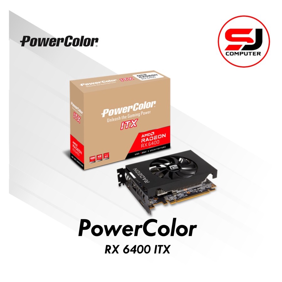 VGA Powercolor RX 6400 ITX 4GB GDDR6 | VGA Radeon RX6400 4GB D6 ITX